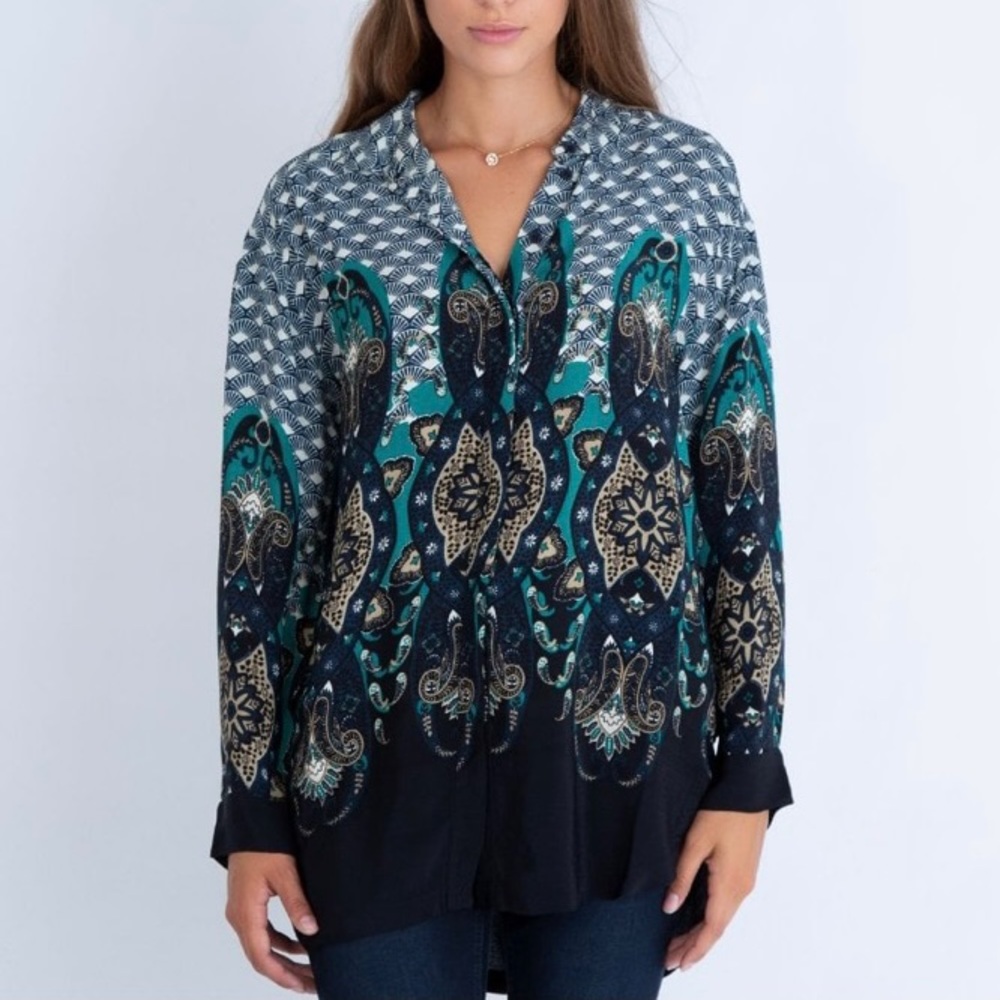 Masai -  Inessa Shirt Collar Blouse Blue Multi